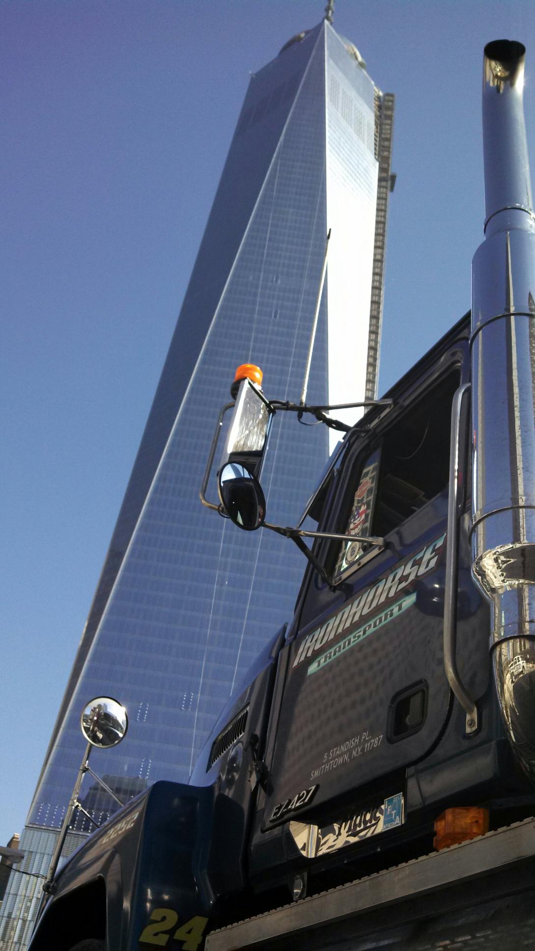 Iron Horse Transport Truck parked in front of Freedom Tower NYC