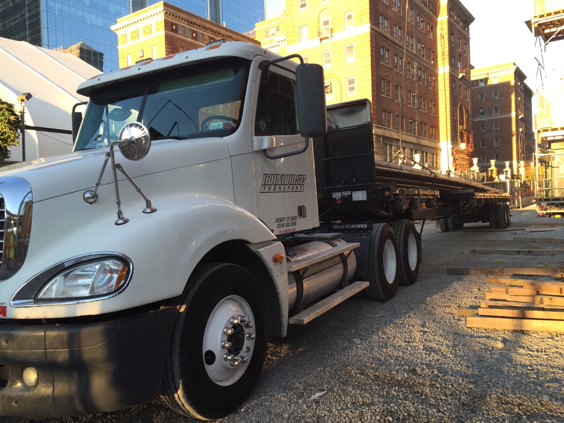 Iron Horse Transport truck shipping in the morning to Connecticut job site