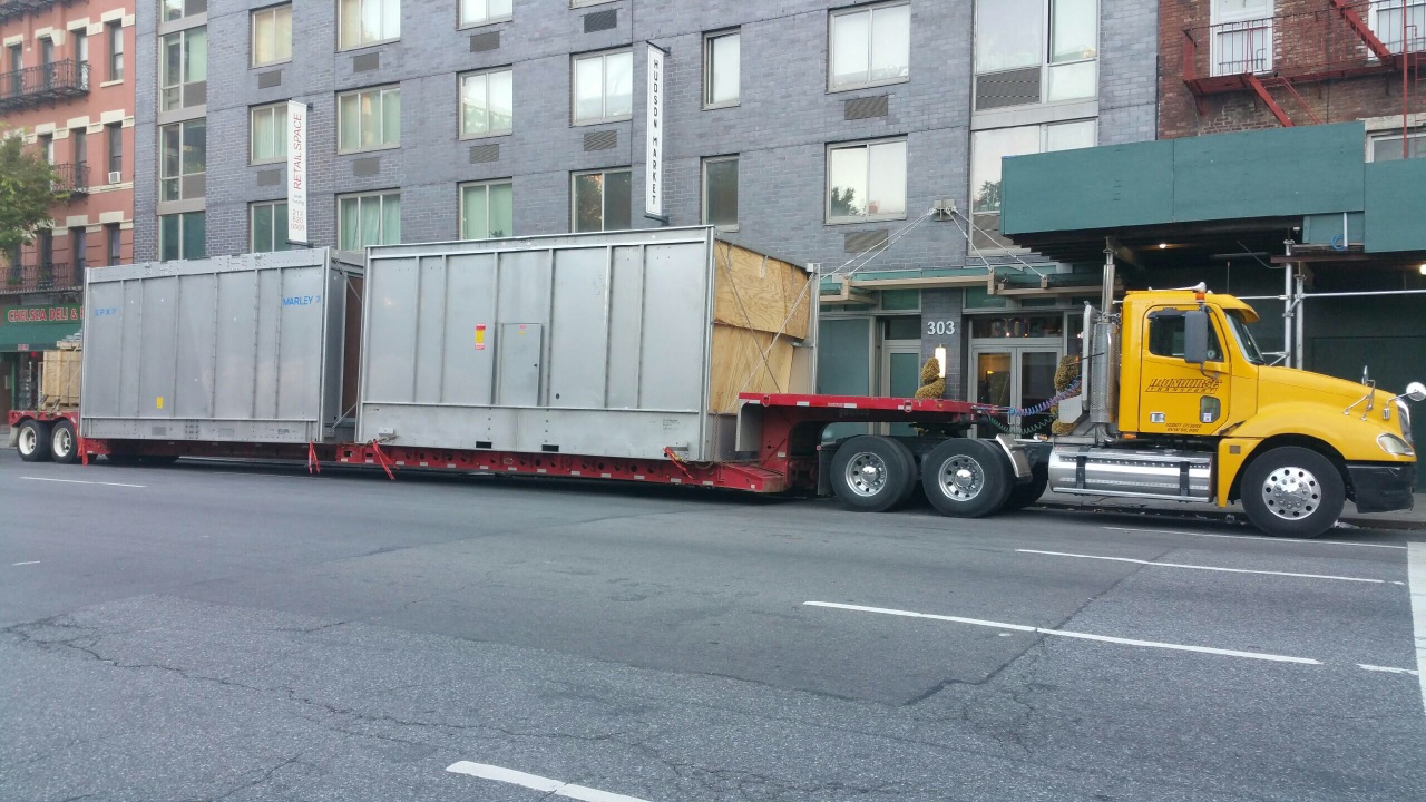 Iron Horse Transport truck carrying cargo through New York City