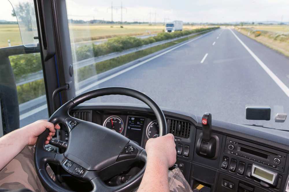 Truck Driver Behind Wheel