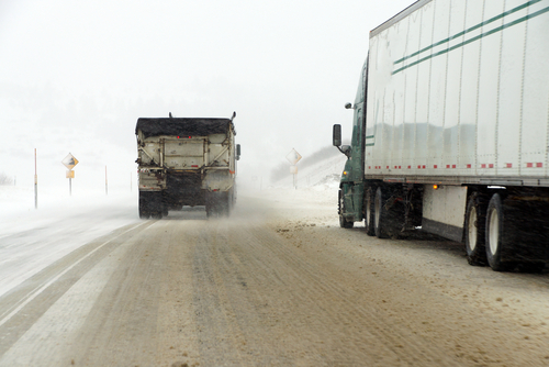 truck driving during winter