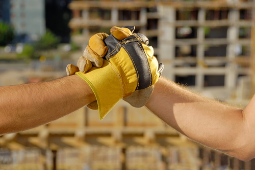 construction worker handshake