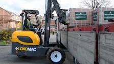 load mac truck mounted forklift being used by iron horse transport